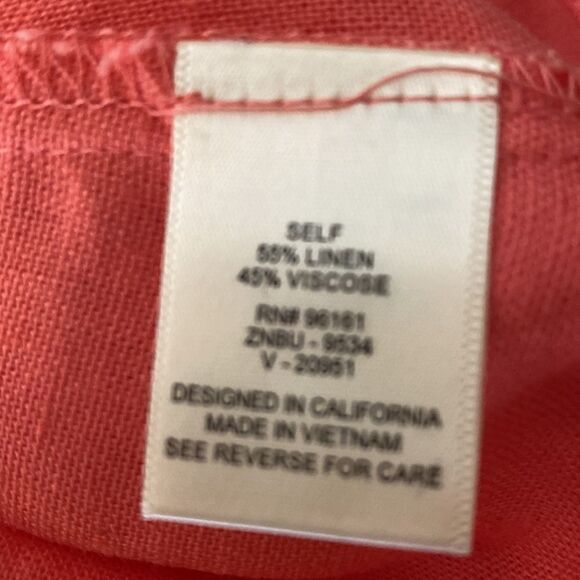 Bebop Juniors Sz 3 Coral linen adjustable spaghetti strap dress. Great Condition - Picture 6 of 10